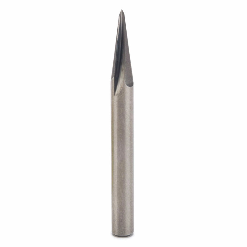 Engraving CNC Router Bit, 3/32" x 45°, 1/4" SH